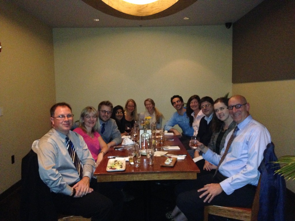 ABCT Dinner with Bob Heinssen, and laumni Shannon Couture and Dennis Combs, and lab guest Matt Cohen 