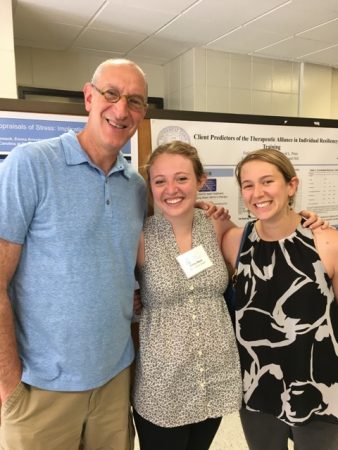 Dr. Penn with undergraduate Emily Bass and mentor Julia Browne of the Penn lab at UNC psychology poster presentation 